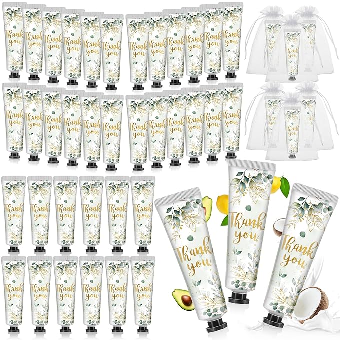48 Sets Thank You Hand Cream Gifts Bulk Baby Shower Hand Cream Travel Size Lotion Bulk Fall Thanksgiving Party Supplies Favors Birthday Wedding for Guest