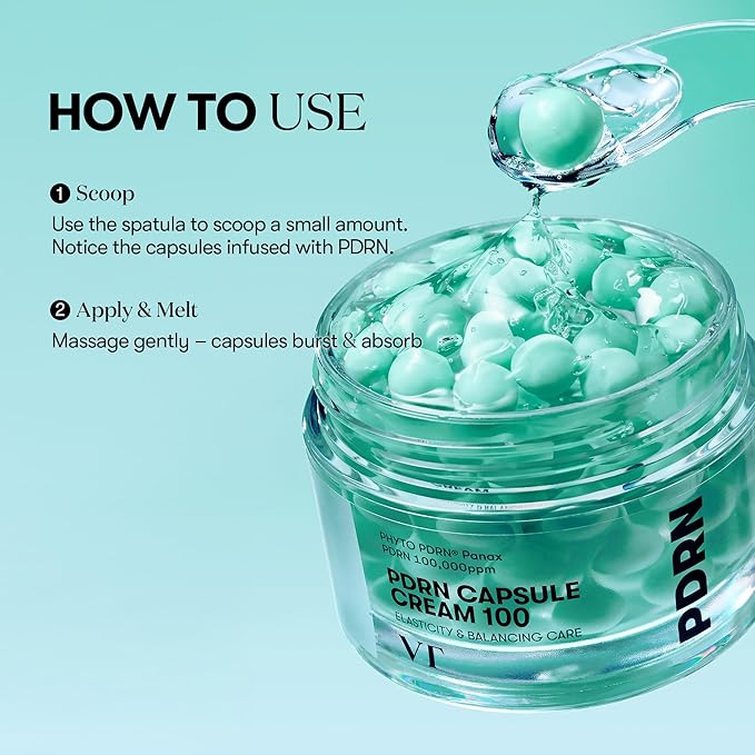 VT COSMETICS PDRN Capsule Cream 100, Hydrating Face Moisturizer with 100,000ppm PDRN, Hyaluronic Acid, 9 Peptides, Firming & Plumping Nourishing Cream, Korean Skin Care (1.69 fl. oz.)
