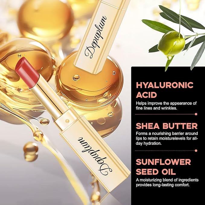 3Pc Brown Lipsticks Set for Women Hydrate Lipstick Glossy Moisture Lip Gloss Brown Pink Nude Color Lipsticks for Dry Lips, DM65/88/95