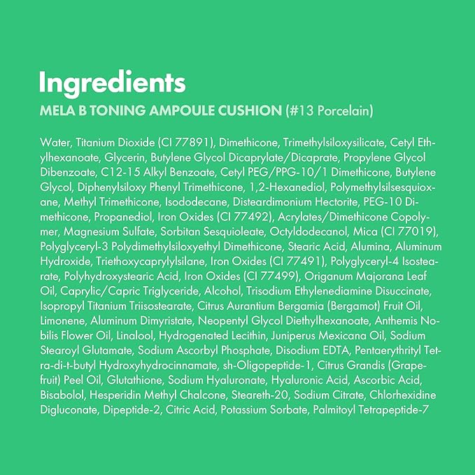 Easydew Mela B Toning Ampoule Cushion Refill - 2-in-1 Korean Skin Care & Face Beauty Makeup - Age-Defying Full Coverage Cushion Foundation with Niacinamide & Hyaluron-Vital C 0.45 oz (#13 Porcelain)