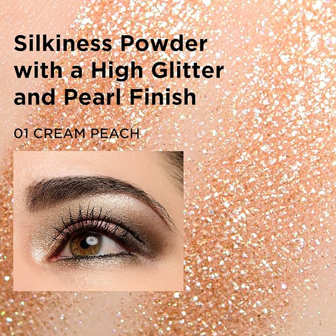 Touch in Sol Metallist Sparkling Foiled Pigment (#1 Cream Peach) - Diamond and Pearl Powders to Create Holographic Look - Dazzling Sparkles Gorgeous Glitter Eye Shadow