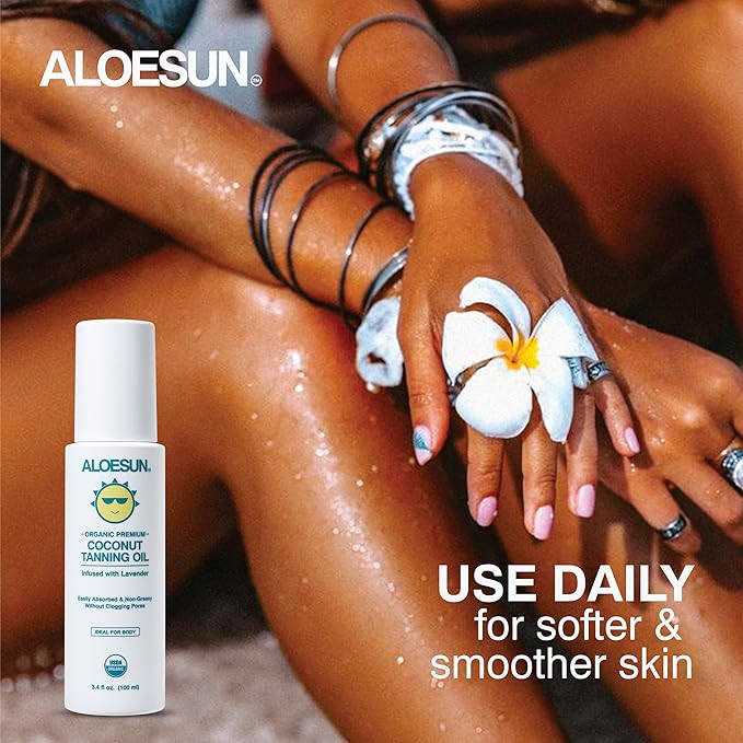 Organic Tanning Travel Size Bundle - Including Organic Coconut Tanning Oil and Sea Salt Hair Spray