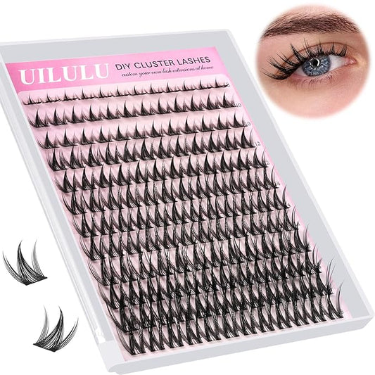 Lash Cluster 10-18mm Wispy Lash Clusters DIY Eyelash Extensions Individual Cluster Lashes (U12 Lashes Only,)