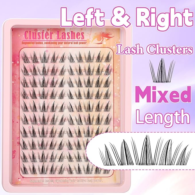 Gmagictobo Lash Clusters Manga Lash Clusters Kit Anime Eyelash Clusters Wet-Look Clear Band Fairy Lashes Pack C Curl Spiky Individual Lashes Clusters Lash Glue Lash Tweezers