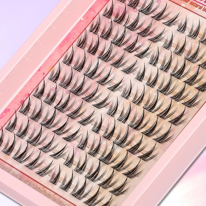 Gmagictobo Lash Clusters Manga Lash Clusters Kit Anime Eyelash Clusters Wet-Look Clear Band Fairy Lashes Pack C Curl Spiky Individual Lashes Clusters Lash Glue Lash Tweezers
