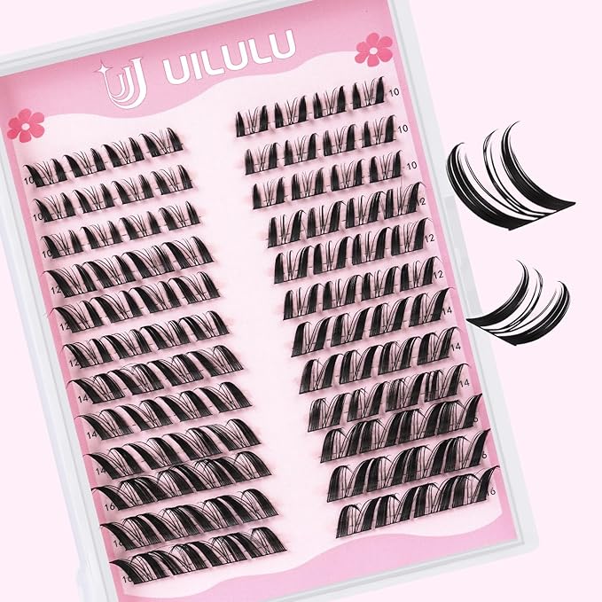 Manga Fairy Lash Clusters 10–16mm–Anime FoxEye D Curl Eyelash Clusters (Left & Right WideSpan)–DIY Wet Look Lash Extensions–Individual Fake Lashes (U29 Lashes Only)