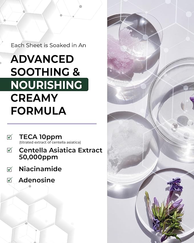 CENTELLIAN 24 Madeca Mask (Extra Calming, 24pc) - Face Mask Sheet for Ultra Calming, Soothing for Sensitive, Acne-prone Skin with Centella Asiatica, TECA, Niacinamide. Korean Skin Care for Men Women