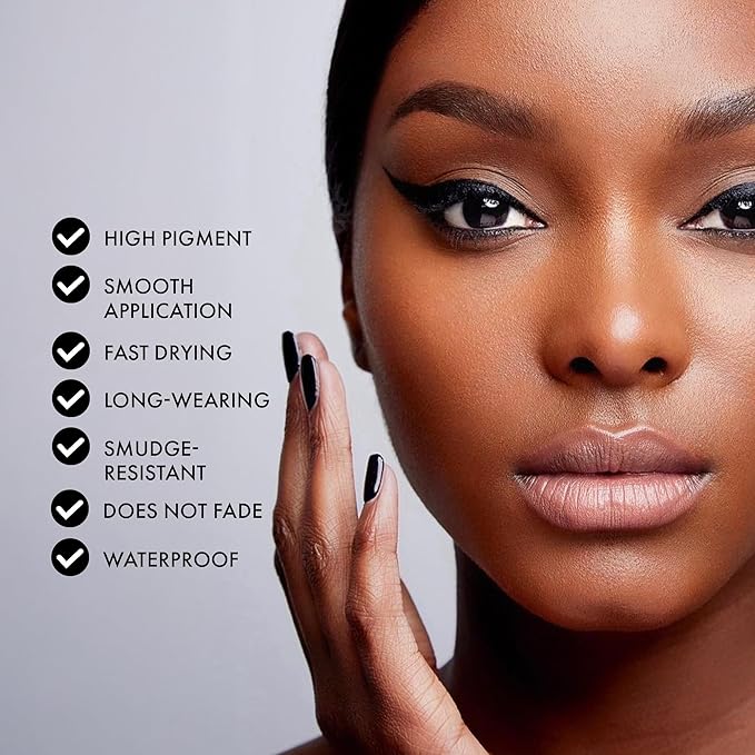 UZO Liquid Eyeliner Waterproof, Precise Felt Tip Eye Liner Pen, High Pigmented Black Liquid Eyeliner, Long Lasting & Smudge-proof, Vegan & Cruelty-free, Satin Finish - Easy Glide & Quick Dry