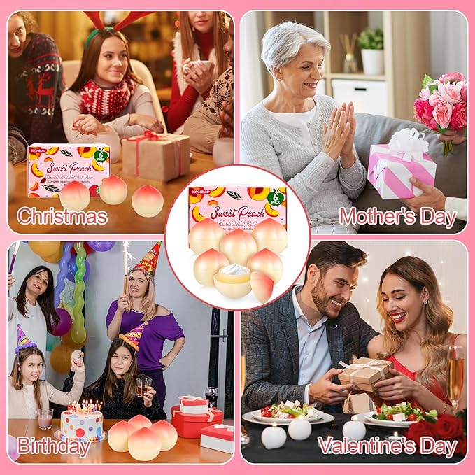 6 Pack Moisturizing Hand Cream Set, Small Gifts for Women, Bulk Hand Lotion for Dry Cracked Hands, Teacher Appreciation Gifts, Bridesmaid Gifts, Bridal Shower Gifts and Birthday Gifts, 1.06 Oz (Peach)