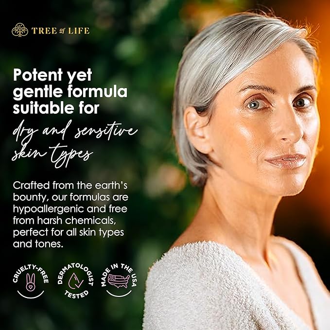 Tree of Life Beauty Retinol Serum, Skin Smoothing Face Oil for Dark and Age Spots and Fine Lines, Facial Serums for Dry and Sensitive Skin Care with Hyaluronic Acid for Soft Smooth Skin, 2 Fl Oz