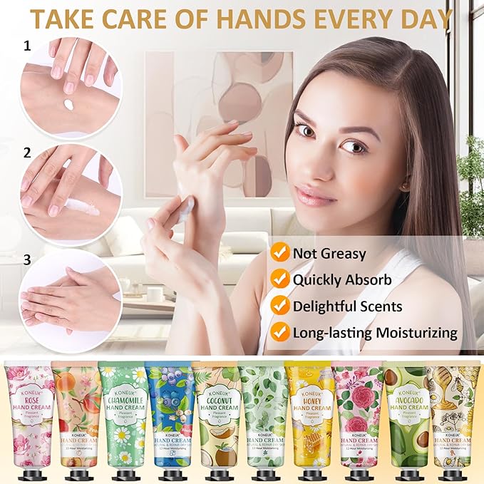 8 Pack Hand Cream Gifts Set for Women, Mini Hand Lotion Travel Size for Dry Cracked Hands, Bulk Hand Cream for Stocking Stuffer, Bridal Shower Favors, Birthday Gifts, Christmas Gifts for Women