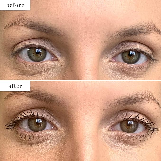 Elizabeth Mott Black Lengthening Mascara – Smudge-Proof, Water-Resistant, No Clump or Flake, Volumizing, Curling & Lash-Extending Fiber Formula with C-Curve Silicone Brush for Full, Long Lashes – 8ml