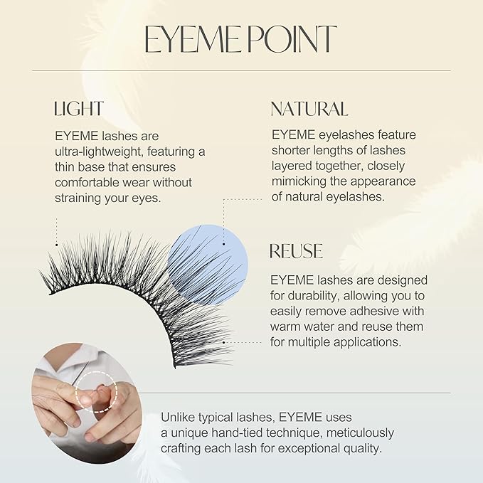 EYEME Eyelash NO.S30 – 5 Set Pack, Flexible Natural False Eyelashes, Wispy Cat Eye Lashes for a Seamless Look, Perfect for Beginners & Everyday Wear, Glue Not Included