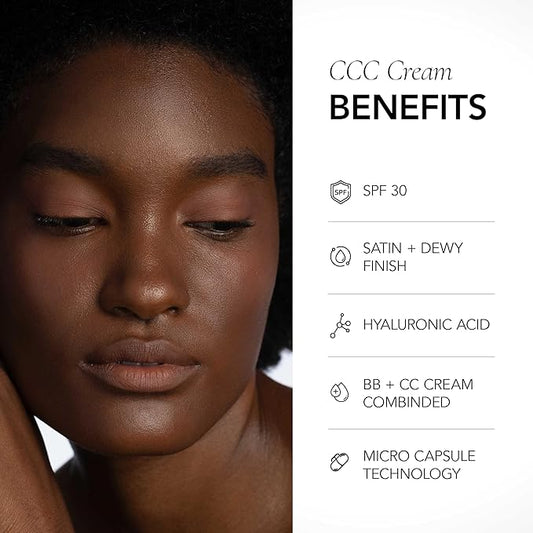 CLE Cosmetics CCC Cream (Warm Deep 501 / SPF 30) - Color Correcting With Sunscreen - Lightweight, Hydrating Foundation - BB & CC Hybrid - Light to Medium Coverage - 1 fl oz