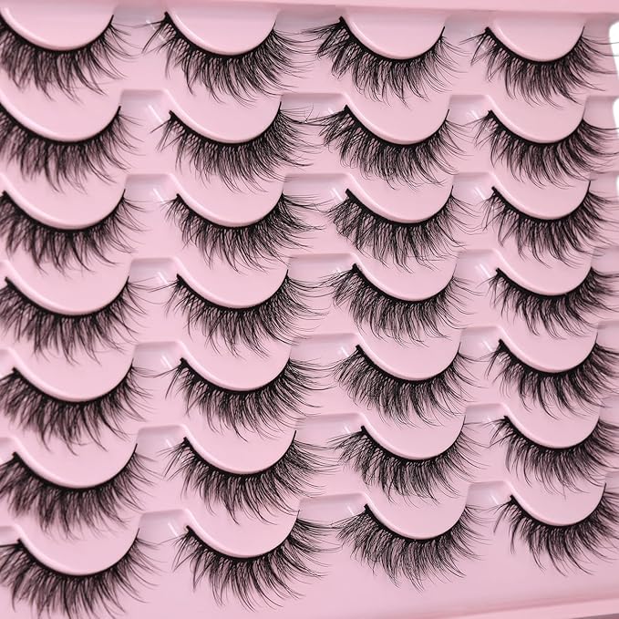 Wispy Lashes 14mm Cat Eye False Eyelashes Natural Look Faux Mink Lashes Short Natural Lashes Pack by Kiromiro