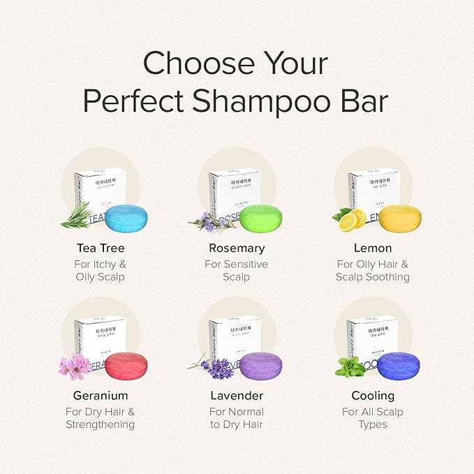 Maka Nature Low-Carbon Shampoo Bar | Korean K-Beauty Haircare with Natural Ingredients for Scalp & Hair Types | Vegan, Eco-Friendly, pH balanced, 3.35oz (Lavender)