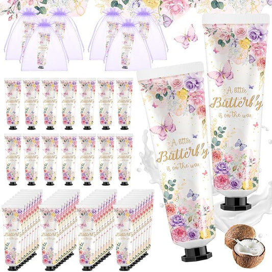 48 Sets a Butterfly Is on The Way Hand Cream Gifts Bulk Baby Shower Hand Cream Travel Size Lotion Bulk Fall Thanksgiving Party Supplies Favors Birthday Wedding for Guest