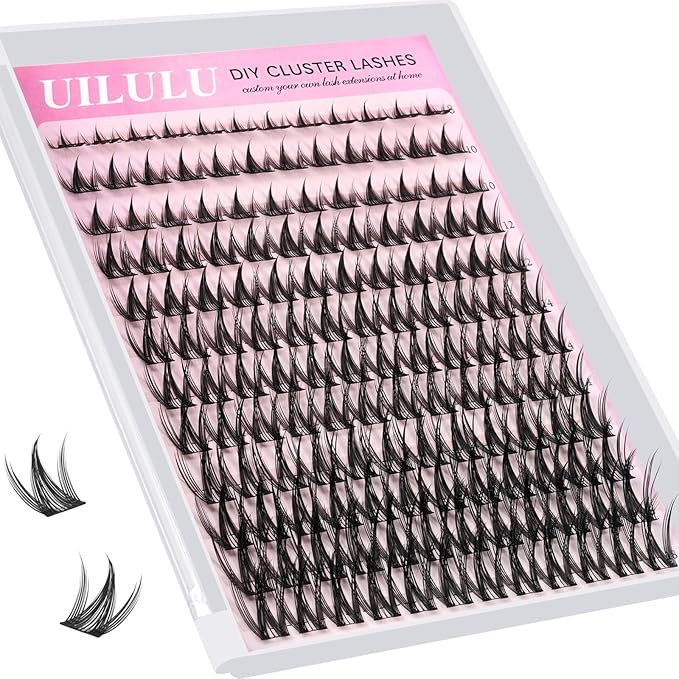 Lash Cluster 10-18mm Wispy Lash Clusters DIY Eyelash Extensions Individual Cluster Lashes (U12 Lashes Only,)