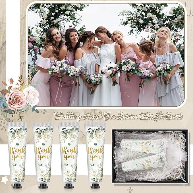 48 Sets Thank You Hand Cream Gifts Bulk Baby Shower Hand Cream Travel Size Lotion Bulk Fall Thanksgiving Party Supplies Favors Birthday Wedding for Guest