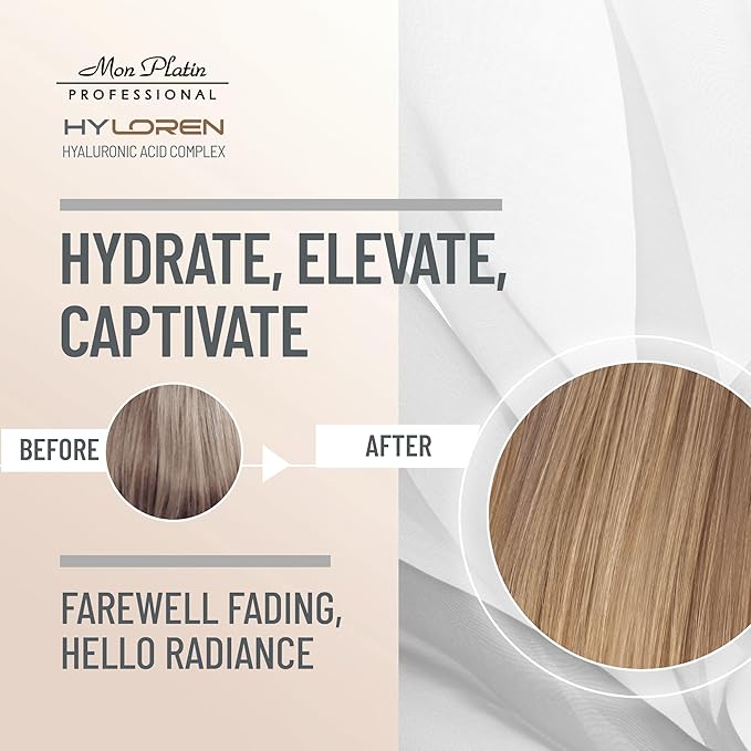 Mon Platin Professional HYLOREN Color Save Hair Shampoo with Hyaluronic Acid for Color Treated Hair, Shampoo for Damaged hair, SLS/SLES Free, Hydrating Shampoo, 500ml