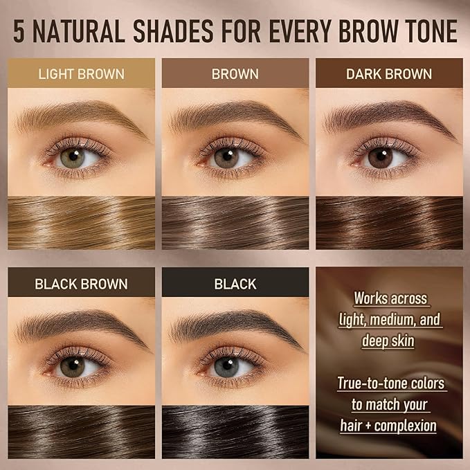 Dual-Ended Microblading Eyebrow Pencil for Women, 2 in 1 Liquid Eyebrow Pencil with Curved Tip and 4D Brow-Fection Microblading Pen, Shaped Fill HairLike Waterproof Lasting Eyebrows 03 Dark Brown