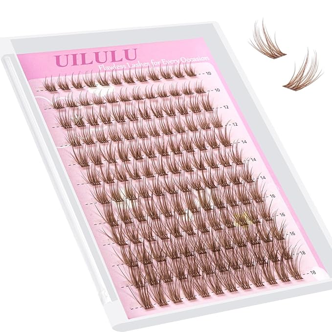 Brown Lash Clusters 10-18mm Wispy Lash Clusters DIY Eyelash Extensions Individual Cluster Lashes (U19 Lashes Only)
