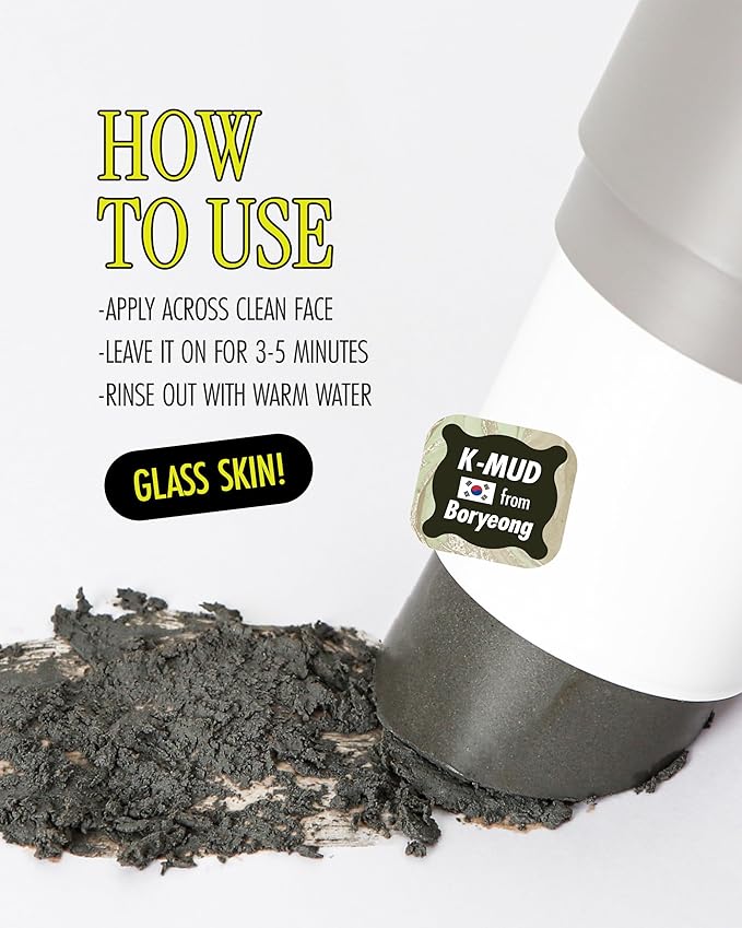 BRMUD Relief Mud Stick Mask | ATEEZ Pick- 3-Minute Pore Mask Skincare w/Boryeong Mud, Tea Tree Oil & PHA – Absorbs Oil, Decongests Pore & Smooths Skin – Korean Clay Stick Mask (1.05 oz)