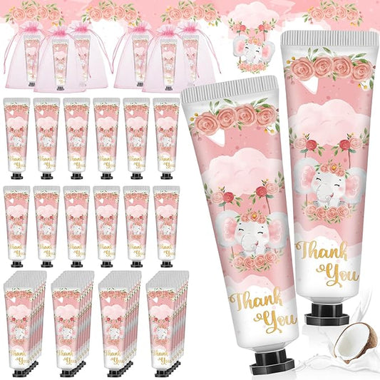 48 Sets Pink Elephant Hand Cream Gifts Bulk Baby Shower Hand Cream Travel Size Lotion Bulk Fall Thanksgiving Party Supplies Favors Birthday Wedding for Guest