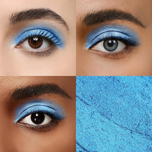 Longwear Cream Eye Shadow Sticks(62 Sapphire Shimmer), Smudge-Proof, Waterproof Eyeshadow,Silky Formula Glitter With Makeup Brush,Sapphire Blue