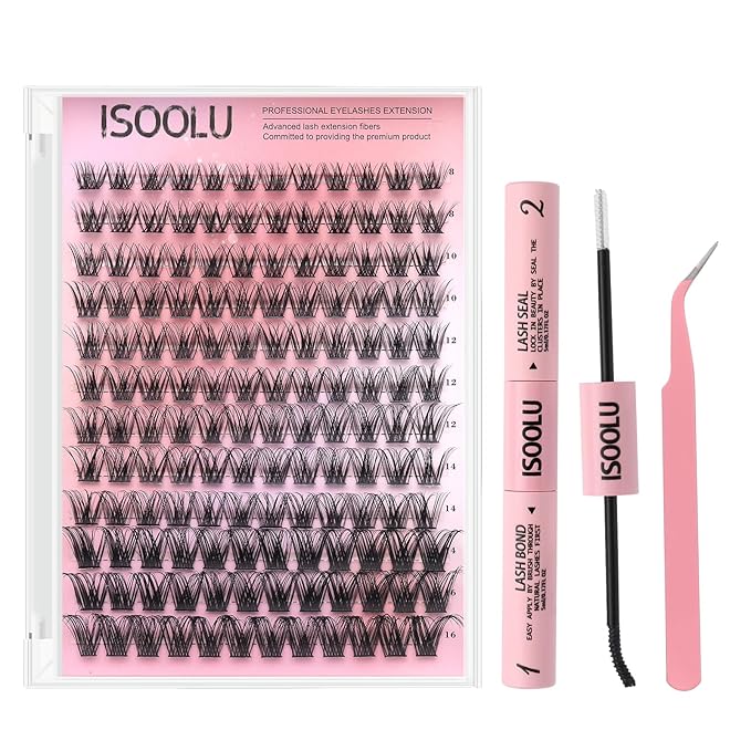 Fairy Lash Clusters Manga Individual Lashes C Curl Wispy Eyelash Clusters WideSpan Eyelash Extension Kit with Lash Bond and Seal Wet-Look Spiky Cluster Lashes (ZH03 Kit)