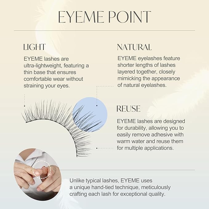 EYEME Eyelash NO.32 – 5 Set Pack, Soft Wispy False Eyelashes with a Natural Extension-Like Look, Lightweight with Longer Center Fibers for Brighter Eyes, K-Beauty