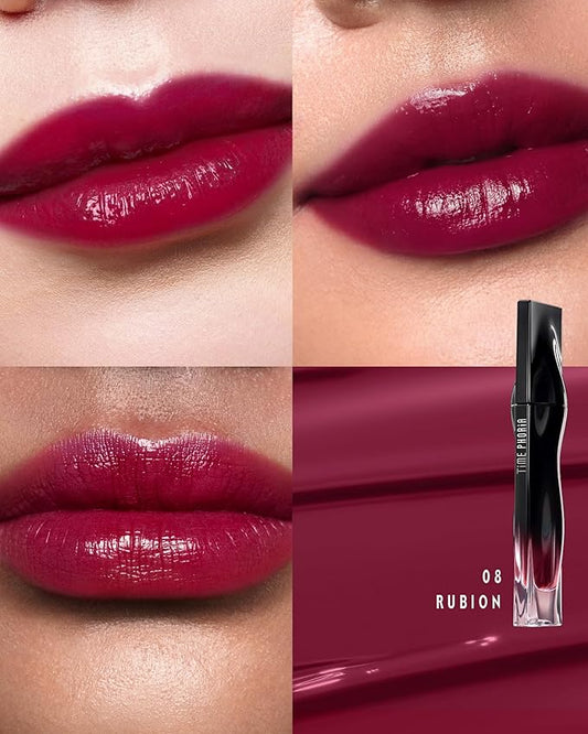 STELLAR DUST LIP STAIN-Long Lasting, Waterproof and Transferproof Lip Tint, Glossy Finish Lip Gloss, Lightweight Lipstick, High Coverage, Stocking Stuffers For Teen Girls (08 RUBION)