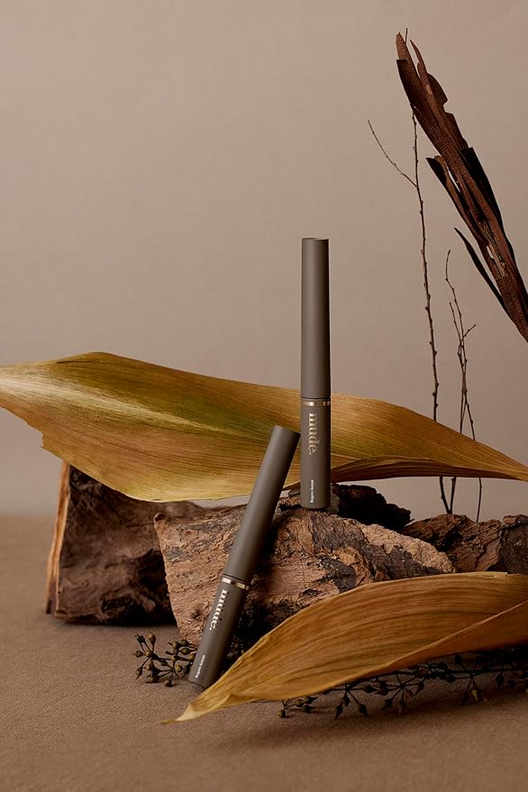 mude Inspire Skinny Curling & Multi-Fixer Volumizing Curling Mascara for Dramatic Lashes Smudge-Proof Water-Proof Stays on All Day (04 Ash Brown)