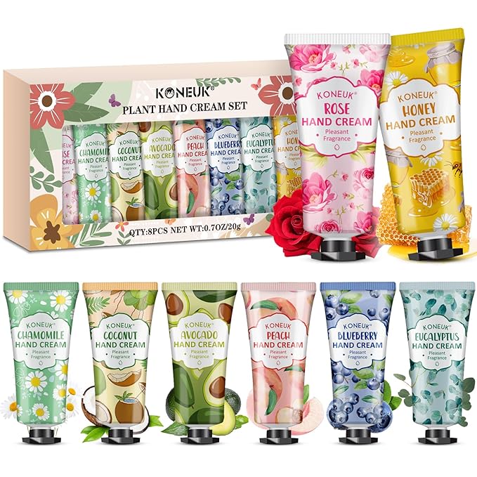 8 Pack Hand Cream Gifts Set for Women, Mini Hand Lotion Travel Size for Dry Cracked Hands, Bulk Hand Cream for Stocking Stuffer, Bridal Shower Favors, Birthday Gifts, Christmas Gifts for Women
