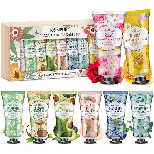 8 Pack Hand Cream Gifts Set for Women, Mini Hand Lotion Travel Size for Dry Cracked Hands, Bulk Hand Cream for Stocking Stuffer, Bridal Shower Favors, Birthday Gifts, Christmas Gifts for Women