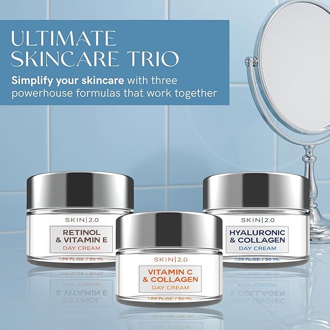 Moisturizer Creams Value Set - Dermatologist Tested, Hydrating - Anti-Aging, Clean Beauty, Natural Ingredients, Cruelty-Free Korean Skin Care for All Skin Types (3-Pack)