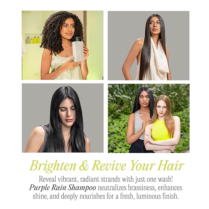 Rev320 Purple Rain Keratin Shampoo by K-Pure, Sulfate & Paraben Free, Anti-Brass Purple Shampoo for Blonde, Silver, and Gray Hair, Deep Hydration & Frizz Control for Color Treated and Damaged Hair