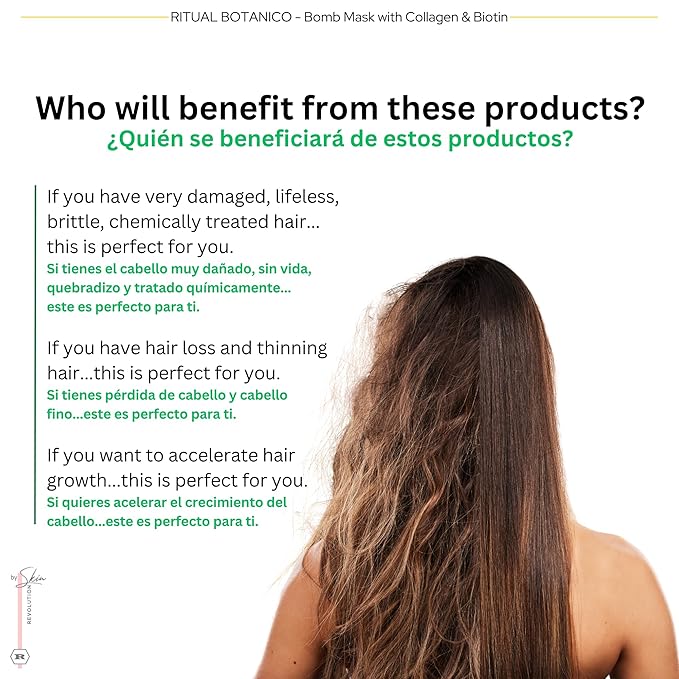 Aftercare for Ritual Botánico Keratina Orgánica | Treatment to Straighten, Repair and Relax Hair | Natural, Organic & Vegan | Product of Colombia | Mascarilla Bomba, 400 ml/13.52 Fl Oz (2 Count)