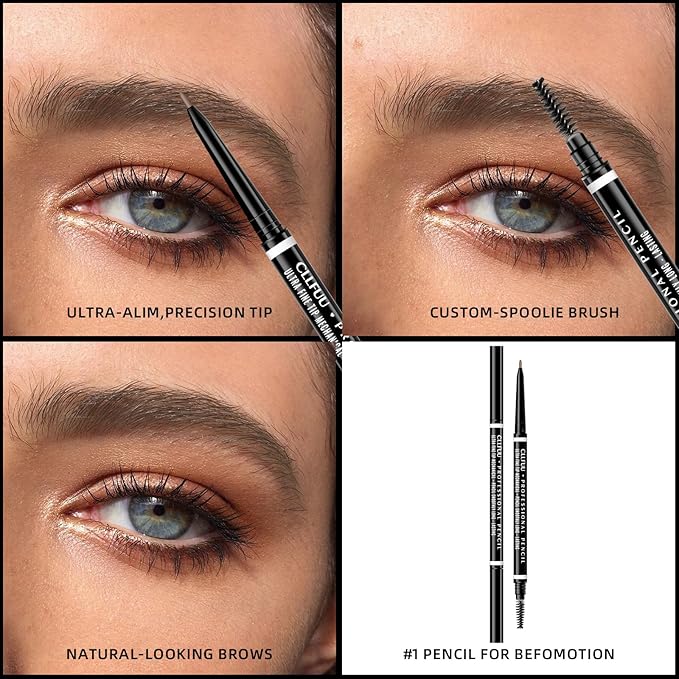 Brow Pencil, 4 Pcs Precision Taupe Eyebrow Pencil Defines,Creates Full,Long Lasting for Perfect Brows, Professional,Natural-Looking Micro Eyebrow Pencils for Women,Eyebrow Color