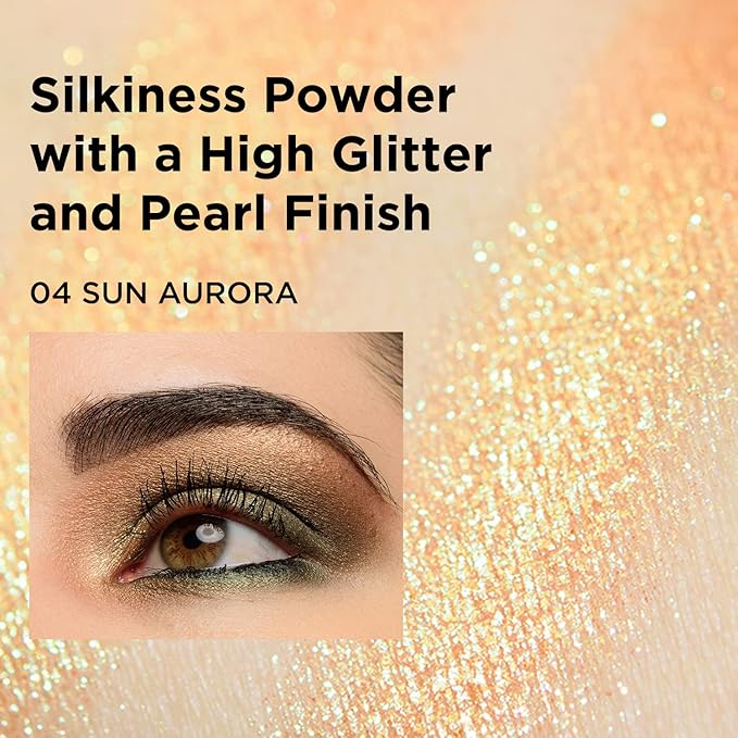 Touch in Sol Metallist Sparkling Foiled Pigment (#4 Sun Aurora) - Diamond and Pearl Powders to Create Holographic Look - Dazzling Sparkles Gorgeous Glitter Eye Shadow