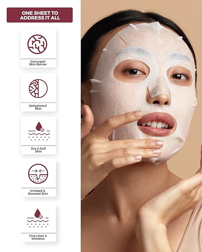 CENTELLIAN 24 Madeca Derma Face Mask (Intensive, 10pc) - Soothing Cotton Sheet Mask for Sensitive, All Skin Types, 24-Hour Hydration. Premium Korean Skin Care. TECA, Centella Asiatica, Madecassoside
