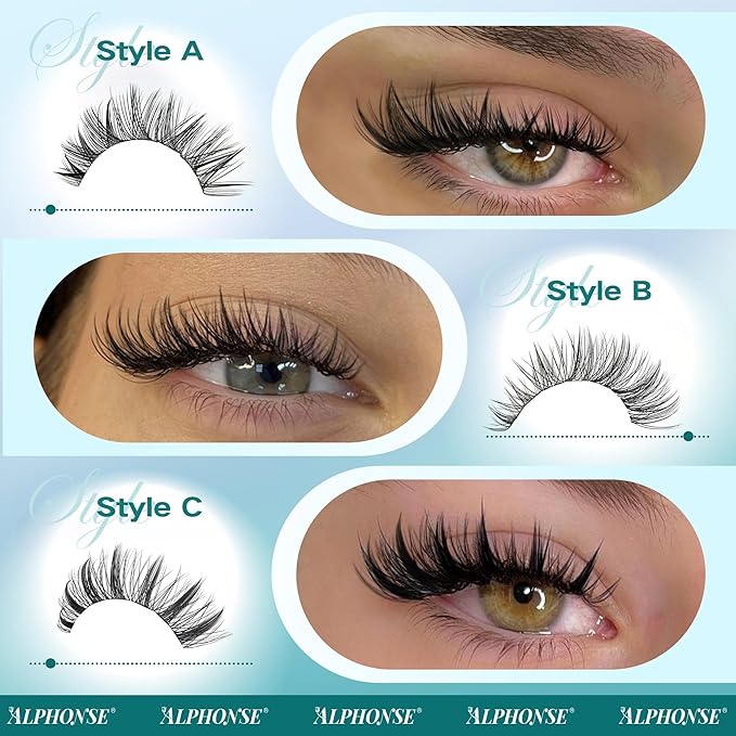 Fairy Lash Clusters 3 Styles Mixed Cluster Eyelash Extensions Wispy 3D Individual Lashes Clusters Natural Look DIY Lash Extensions by ALPHONSE