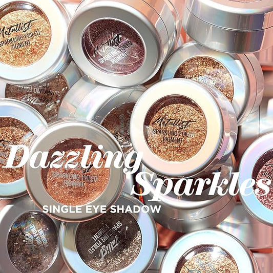 Touch in Sol Metallist Sparkling Foiled Pigment (#1 Cream Peach) - Diamond and Pearl Powders to Create Holographic Look - Dazzling Sparkles Gorgeous Glitter Eye Shadow