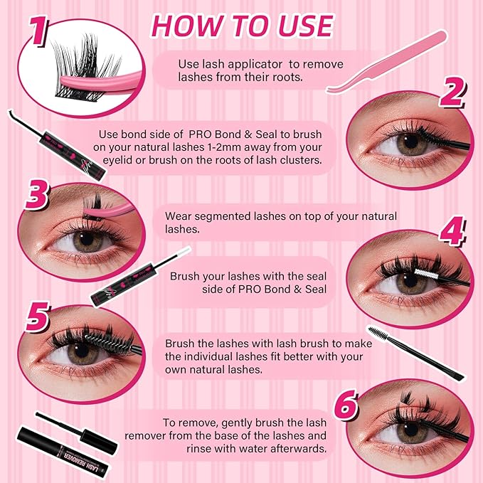 PRO LASHBEAUTY Manga Lash Clusters, California Sunset Lash Clusters Eyelash Clusters 10-18 Mixed Cluster Eyelash Extensions Reusable & Comfortable (Sunset, 10-18mix)