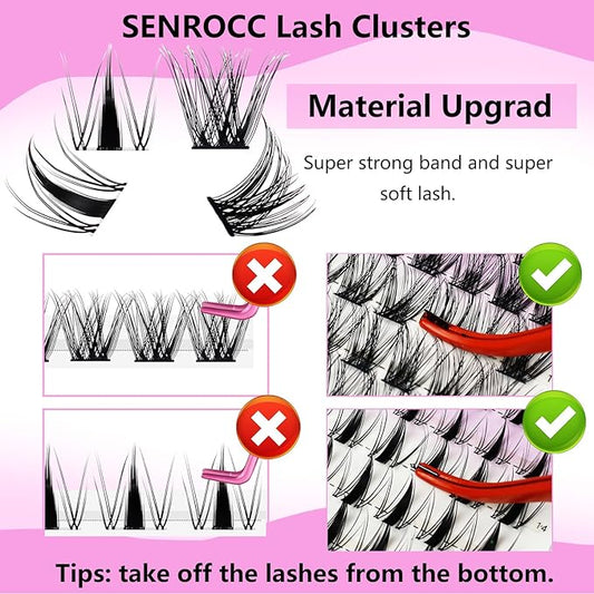 Lash Clusters Wispy Individual Lashes Fairy Lash Clusters 154pcs Eyelash Clusters Manga Eyelash Extensions (QF/Z03-0.07D-8-14)