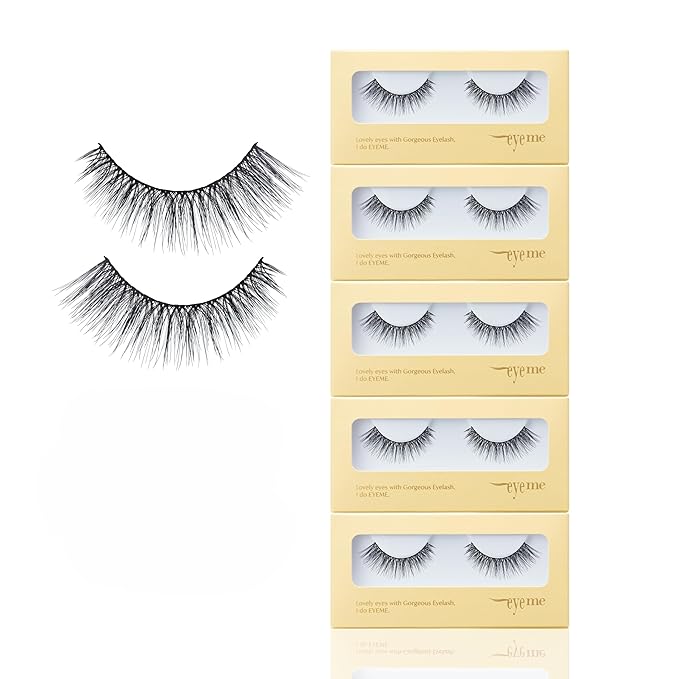 EYEME Eyelash NO.S30 – 5 Set Pack, Flexible Natural False Eyelashes, Wispy Cat Eye Lashes for a Seamless Look, Perfect for Beginners & Everyday Wear, Glue Not Included