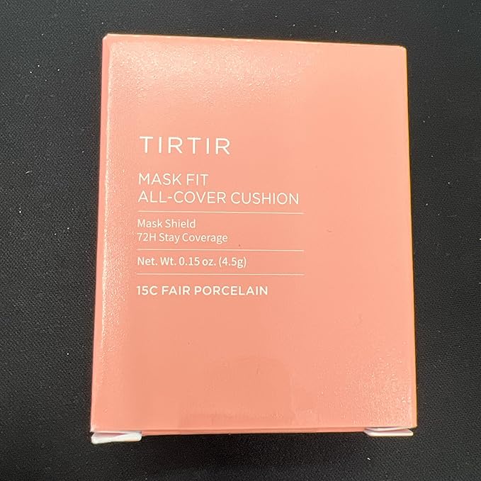 [*Mini Size*] TIRTIR All Cover Pink Cushion | Korean Cushion Foundation, (#15C Fair Porcelain, 0.15 Fl Oz)