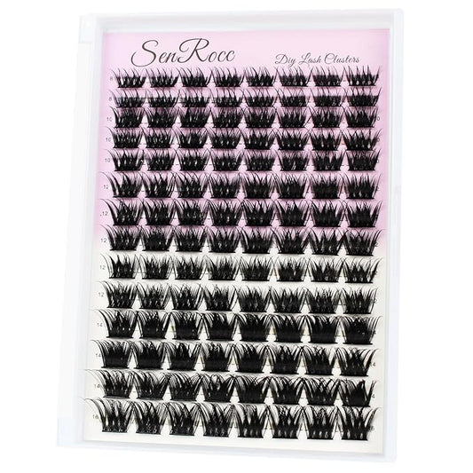 Lash Clusters Wispy Eyelash Clusters 112pcs Cluster Eyelash Extensions D Curl Natural Individual Lashes 8-16mm Mix Length Natural Look Lashes Clusters (Z14-0.07D-8-16)