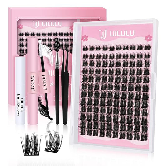 Lash Clusters kit 10-18mm DIY Lash Extension Kit 120 D Curl Lash Clusters 0.07D Wispy Individual Lashes Clusters False Eyelashes Eye Lash Extension Lash Kits Extensions Kit U05 Kit