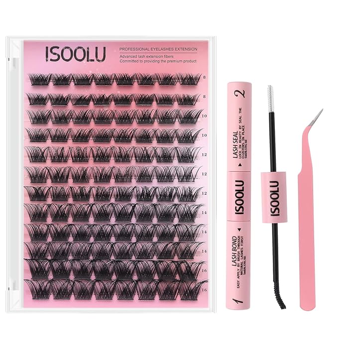 Fairy Lash Clusters Manga Individual Lashes C Curl Wispy Eyelash Clusters WideSpan Eyelash Extension Kit with Lash Bond and Seal Wet-Look Spiky Cluster Lashes (ZH12 Kit)